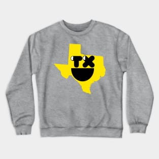 Texas States of Happynes- Texas Smiling Face Crewneck Sweatshirt